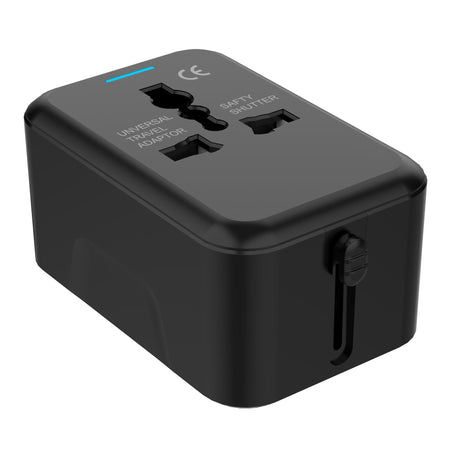 Universal Multifunctional Portable Power Socket Adapter in Black
