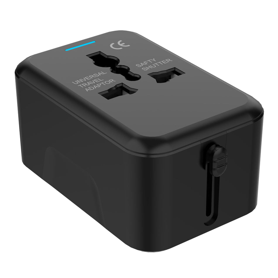 Universal Multifunctional Portable Power Socket Adapter in Black