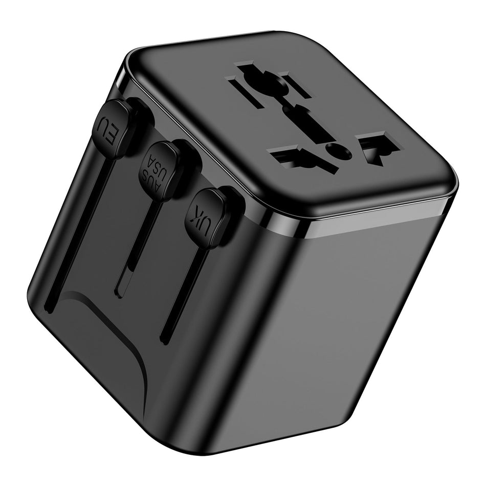Universal Travel Adapter Plug UK EU US AU Power Tool Converter Socket in Black