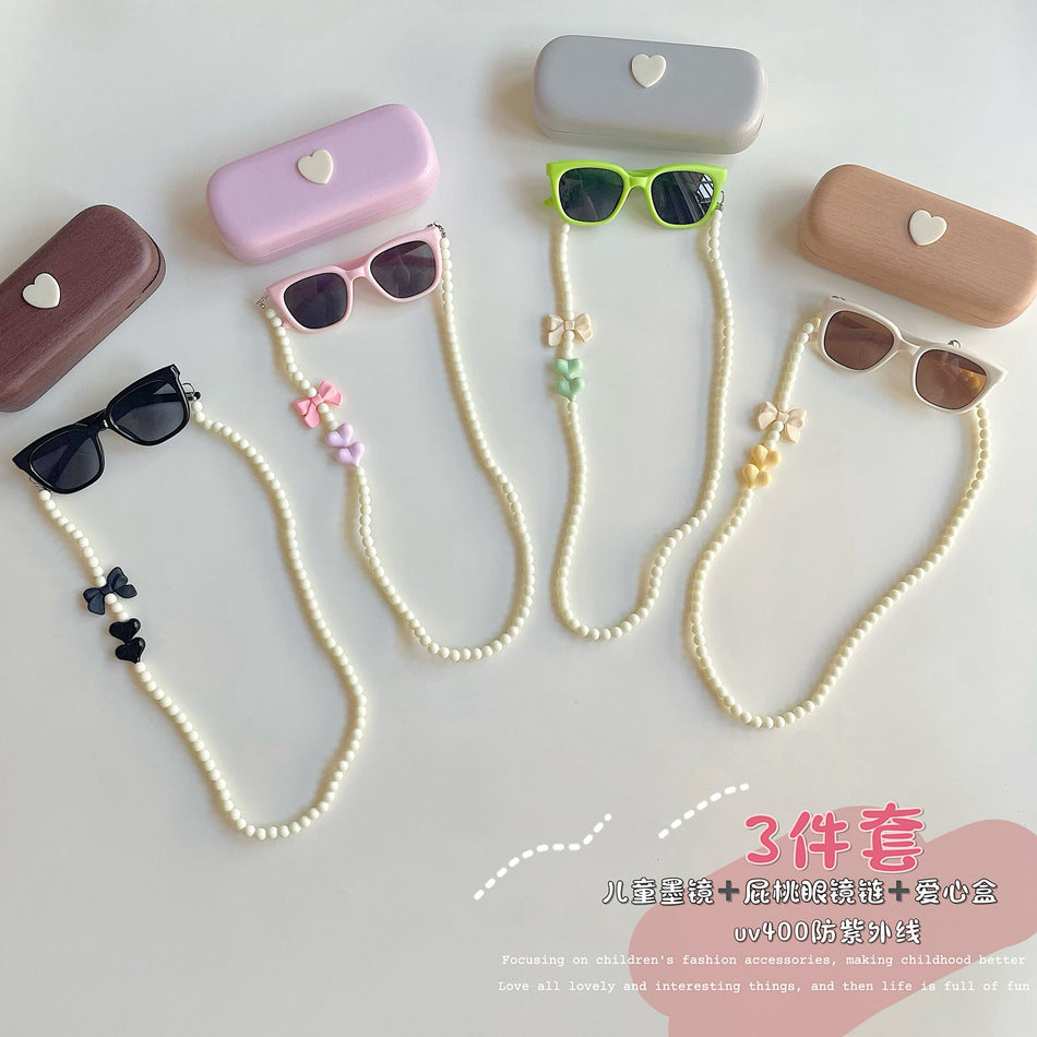 Kids Cat-Eye UV400 Sunglasses 3-Piece Dopamine Color Set