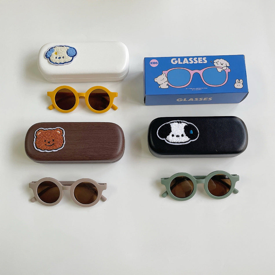 Kids Round Frame UV400 Sunglasses 2-Piece Gift Set