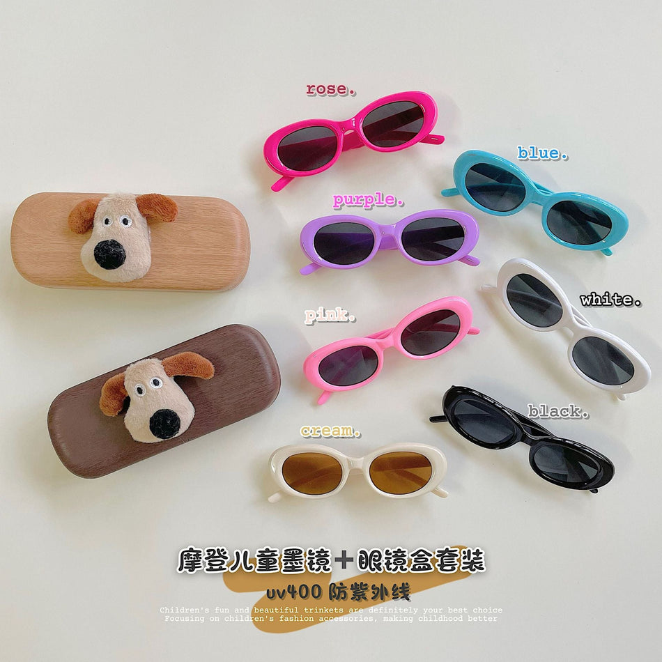 Kids UV400 Frog-Style Sunglasses 2-Piece Fashion Set
