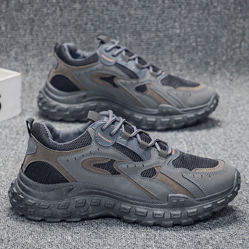 Gray Men's Breathable Mesh Work & Casual Dad Sneakers