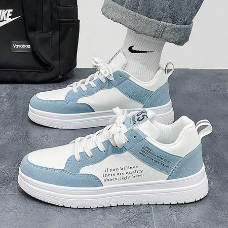 Gray Men's Casual Low-Top Sneakers with Stripe Detail Design