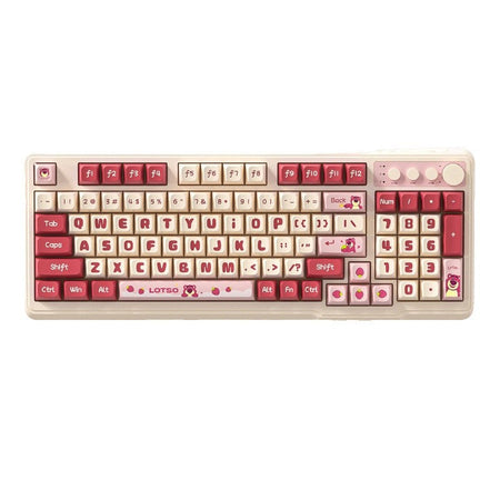 Strawberry Bear Wireless Keyboard and Mouse Set Cute Office Desktop