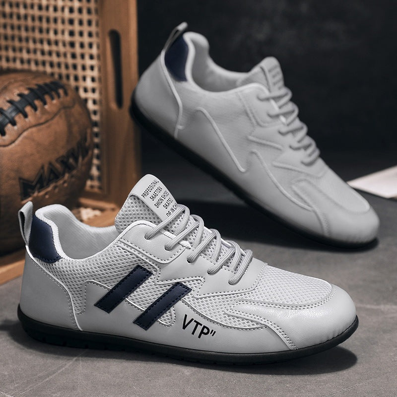 White Men's Lightweight Breathable Casual Sneakers with Soft Sole