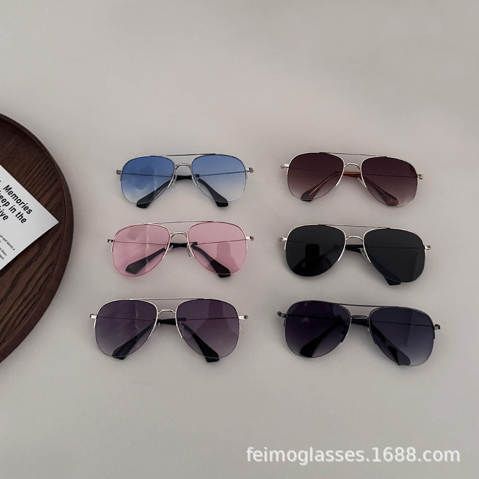 Feimo Kids Aviator UV400 Half-Frame Fashion Sunglasses