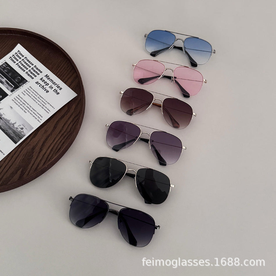 Feimo Kids Aviator UV400 Half-Frame Fashion Sunglasses
