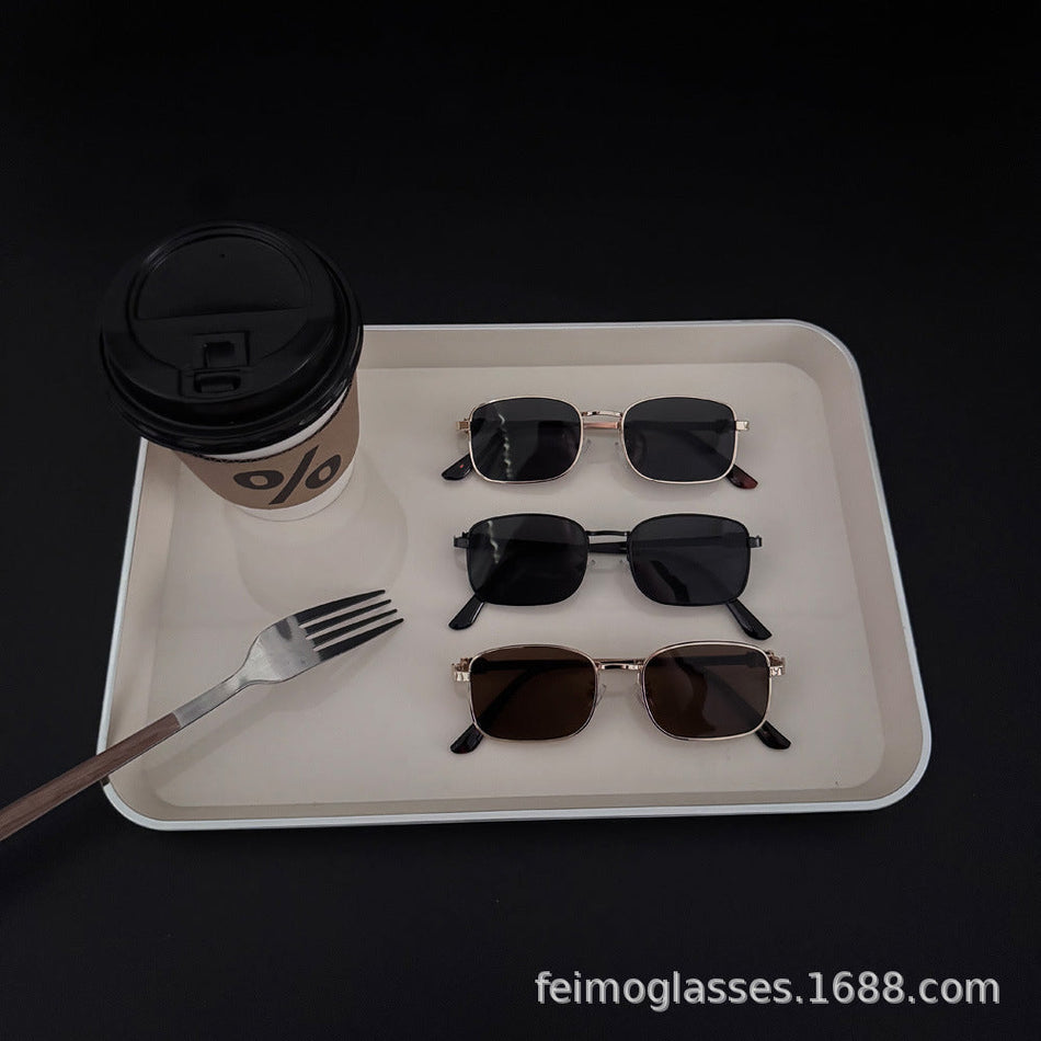 Feimo Retro Square Metal UV400 Fashion Sunglasses