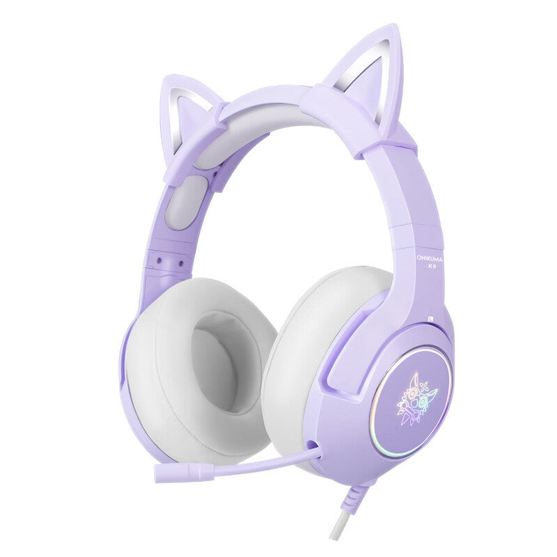 Onikuma K9X12 Cat Ear Wired Gaming Headset with Microphone in Black