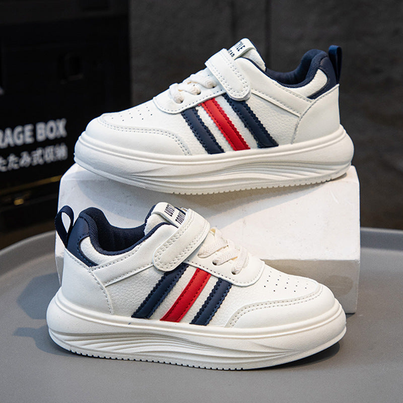 Kids Fashion Leather Sneakers Soft Sole Waterproof Casual Shoes