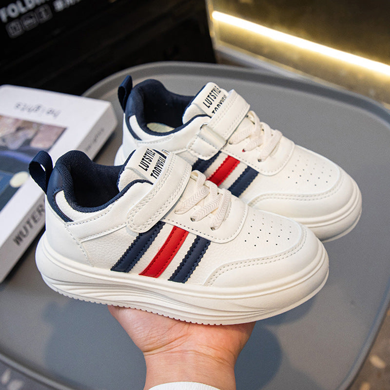 Kids Fashion Leather Sneakers Soft Sole Waterproof Casual Shoes