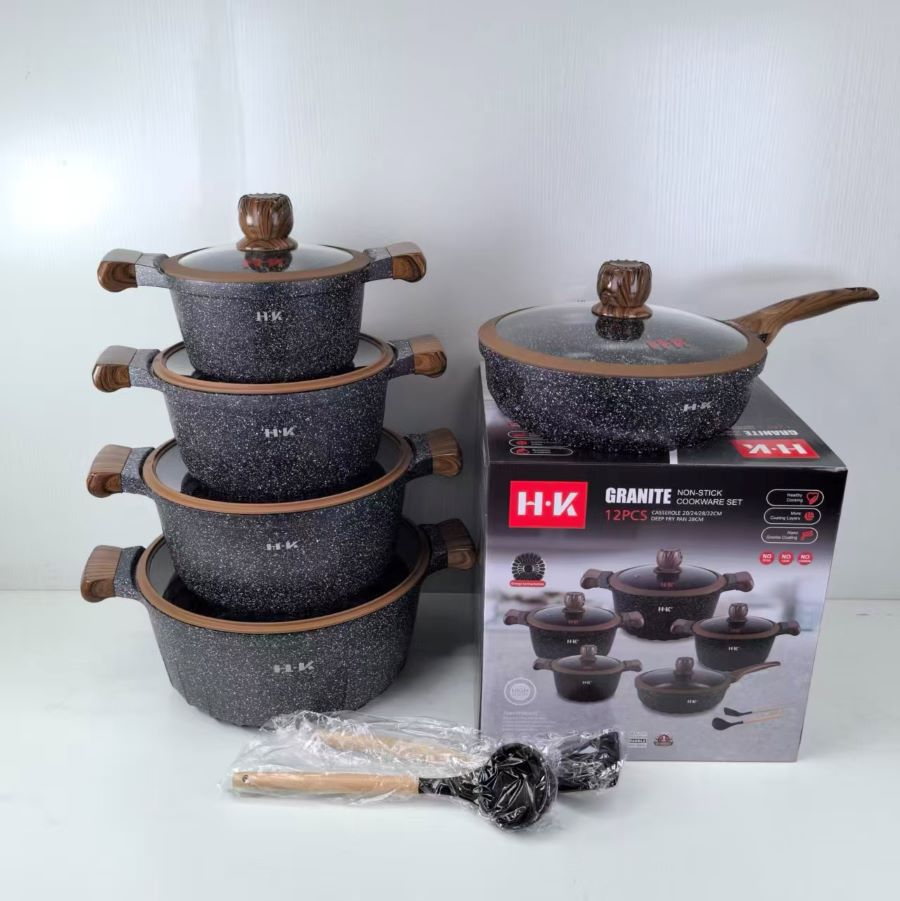5 Pc Granite Non-Stick Kitchen Cookware Set Pot and Pan Set