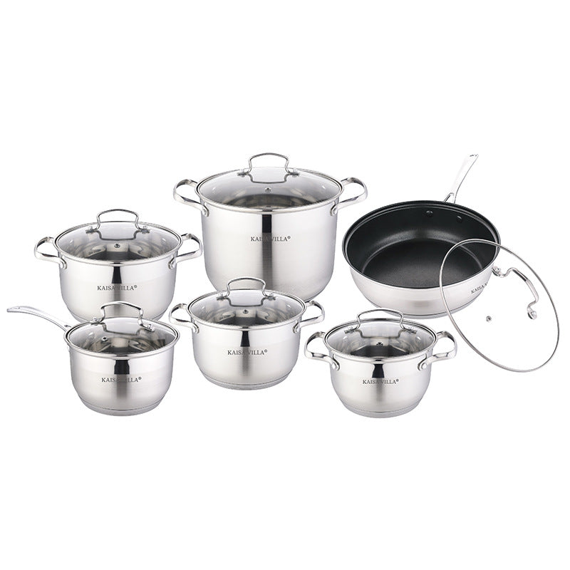Kv-6667 Premium Stainless Steel Cookware Set with Non-Stick Pan