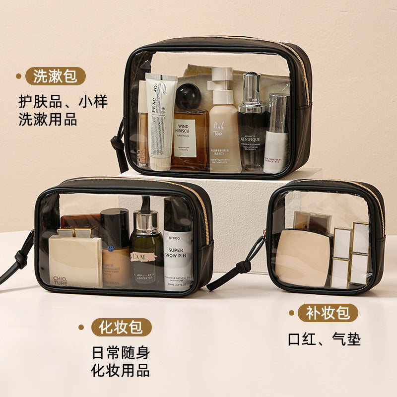 Transparent PVC Toiletry Bag Waterproof Large Capacity Travel