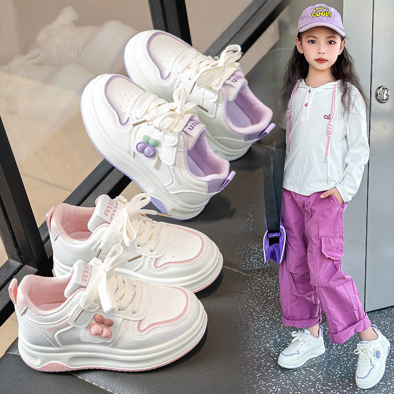 Girls Waterproof Sneakers Soft Sole Velcro Casual Sports Shoes