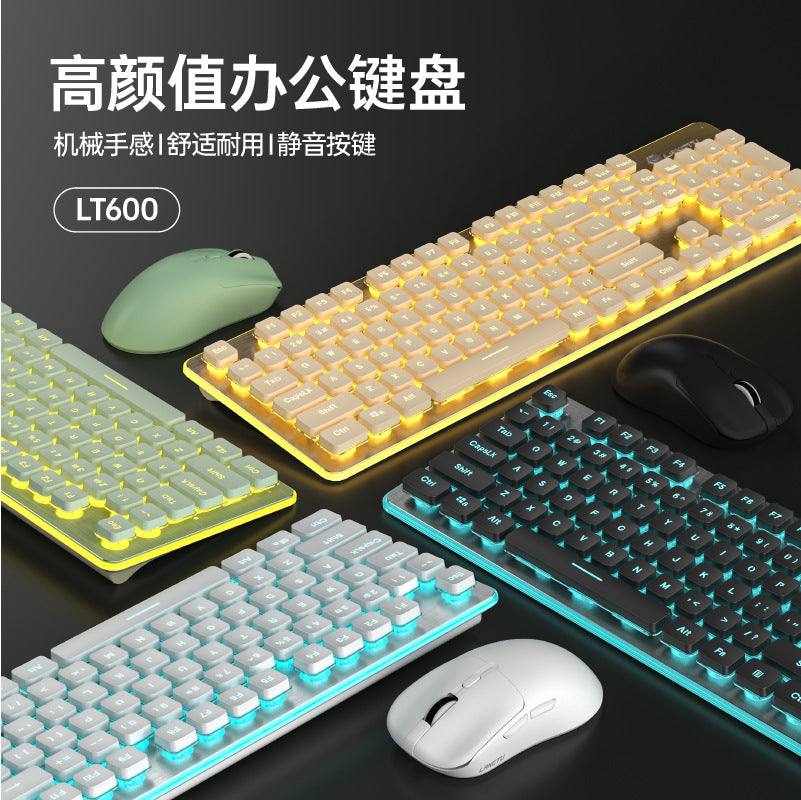 Langtu LT600 Wireless Silent Keyboard Mouse Set Office Gaming