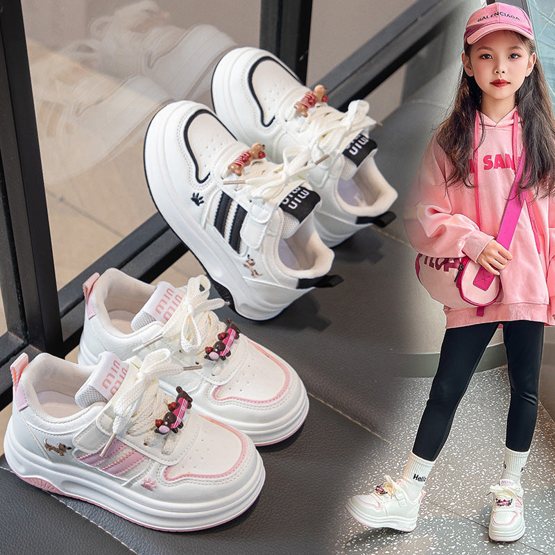 Girls Low Top Sneakers Waterproof Soft Sole Casual Shoes