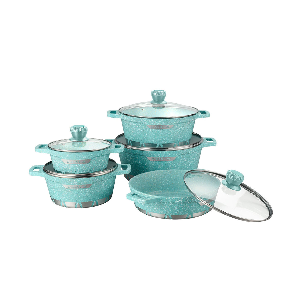 Mixed colors Lanyaya Premium Die-Cast Aluminum Non-Stick Cookware Set