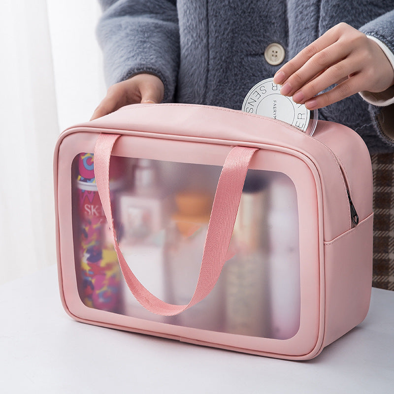 Women's Transparent PVC Cosmetic Bag Set Large Capacity Travel