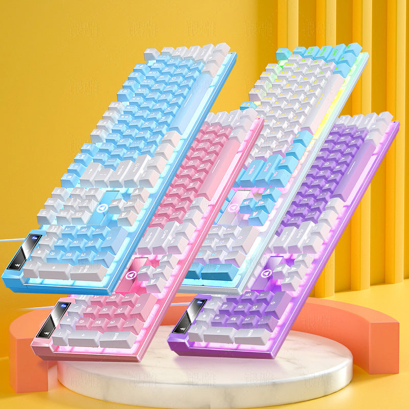 Silver Carving K500 Wired Gaming Keyboard Mechanical Feel RGB