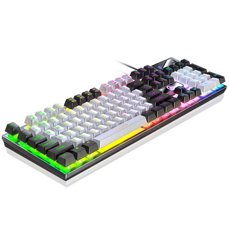 Silver Carving K500 Wired Gaming Keyboard Mechanical Feel RGB in White