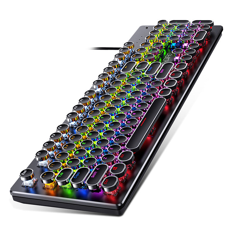Silver Carving Hot-Swap Mechanical Gaming Keyboard Green Switch in Black