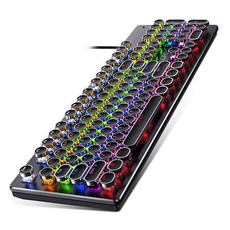 Silver Carving Hot-Swap Mechanical Gaming Keyboard Green Switch in Black