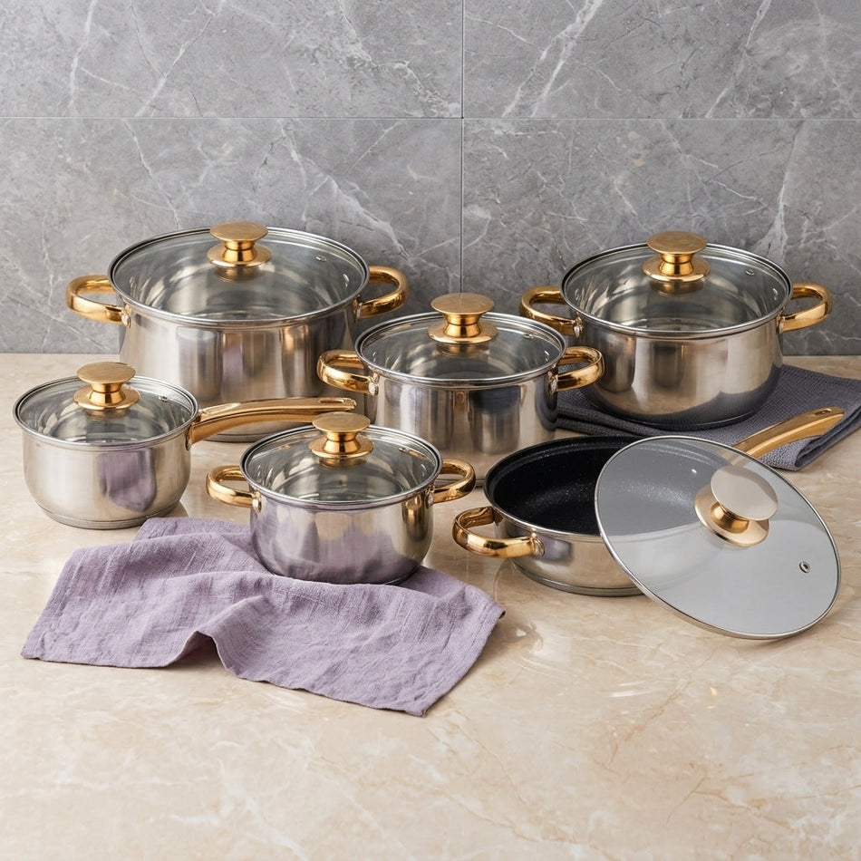 Premium 5 Layer Composite Bottom Stainless Steel Cookware Set