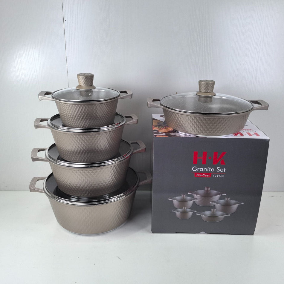 Small Diamond 5 Piece Marble Non Stick Cookware Set