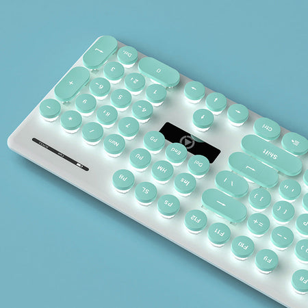 Silver Carving V8 Mechanical Feel Keyboard Mouse Set RGB Gaming Combo in White
