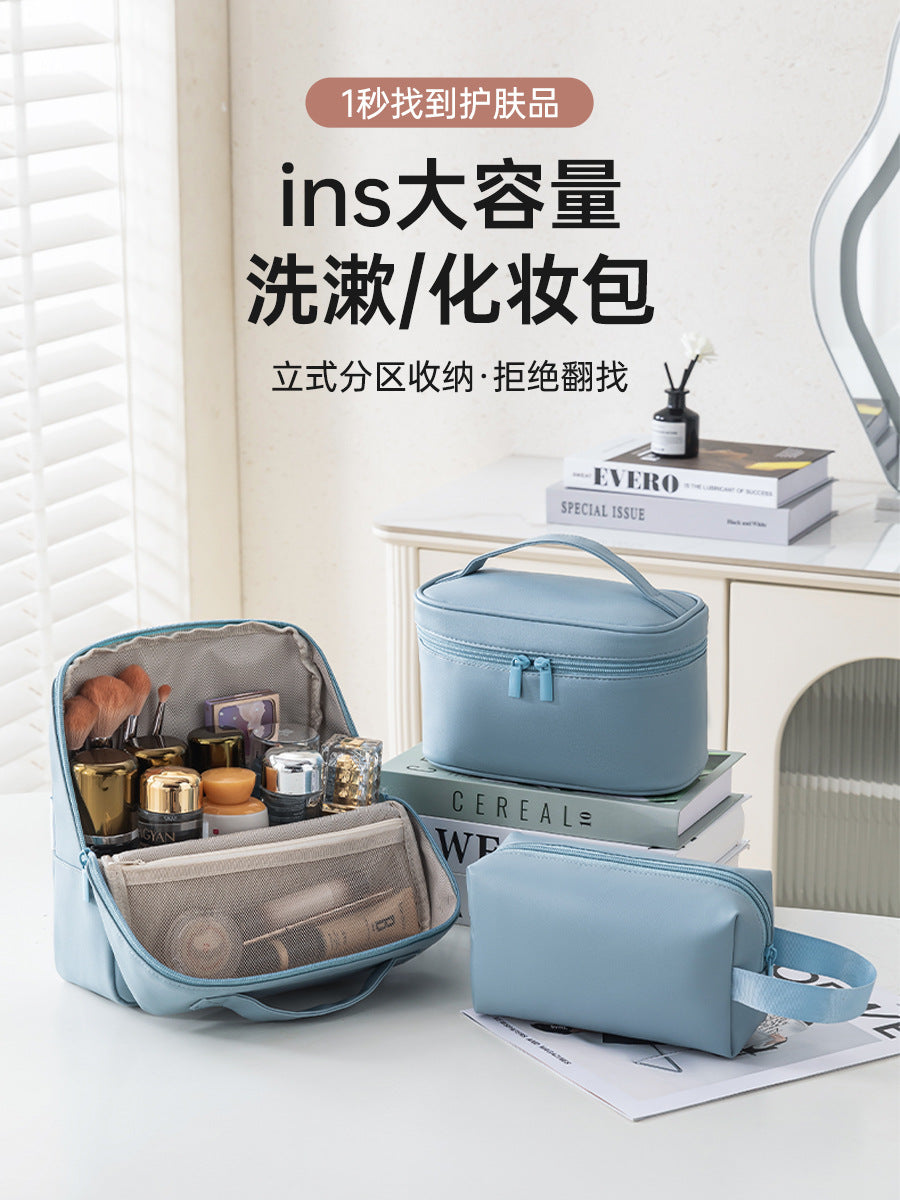 Vertical PVC Makeup Bag Large Capacity Waterproof Cosmetic