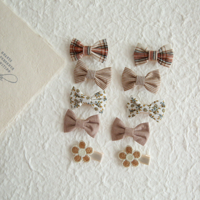 Girls Bow Hair Clip Set Ribbon Alligator Hair Accessories