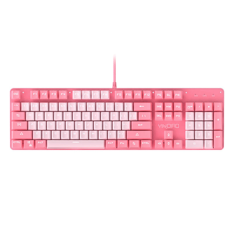 Punk Style Mechanical Keyboard Green Switch Round Key RGB Gaming in White