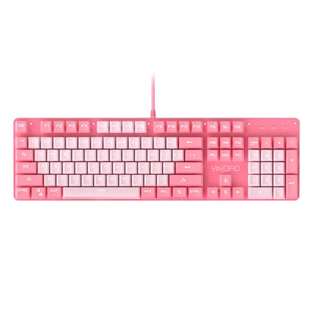 Punk Style Mechanical Keyboard Green Switch Round Key RGB Gaming in White
