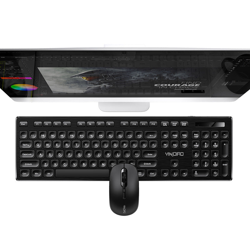 Silver Carving V3Max Wireless Silent Keyboard Mouse Set Office in Black