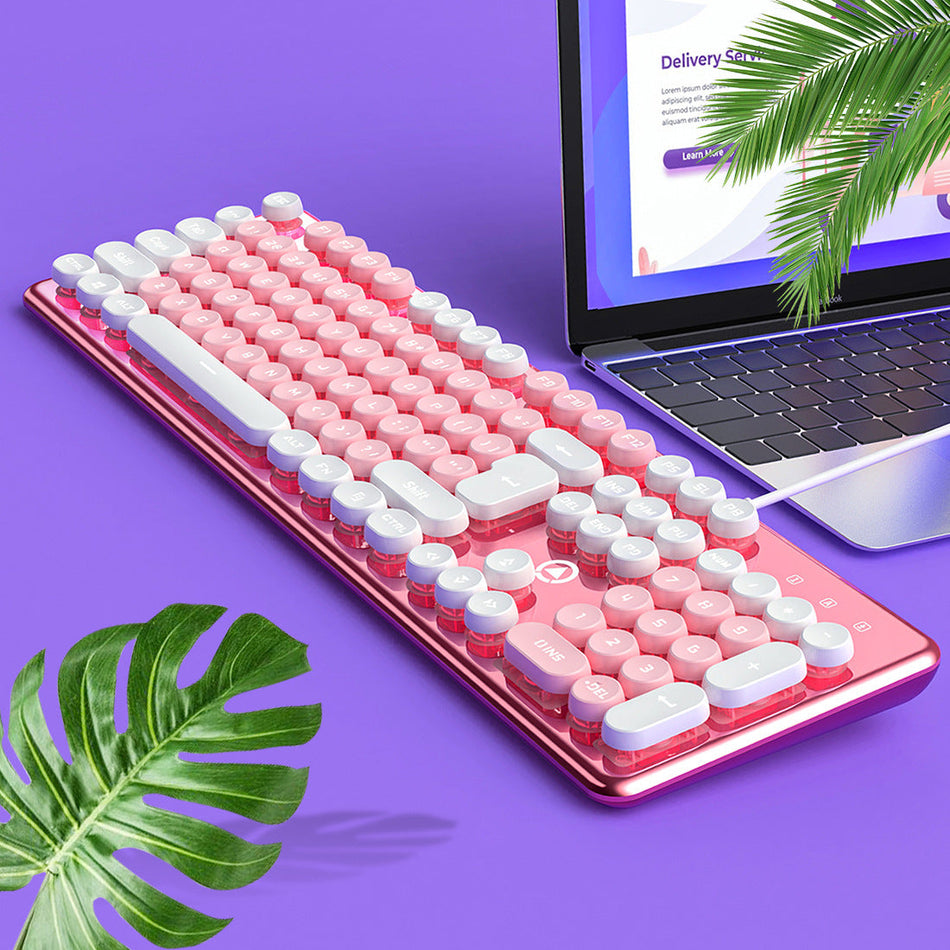 Silver Carving V7 Crystal Mechanical Feel Wired Gaming Keyboard
