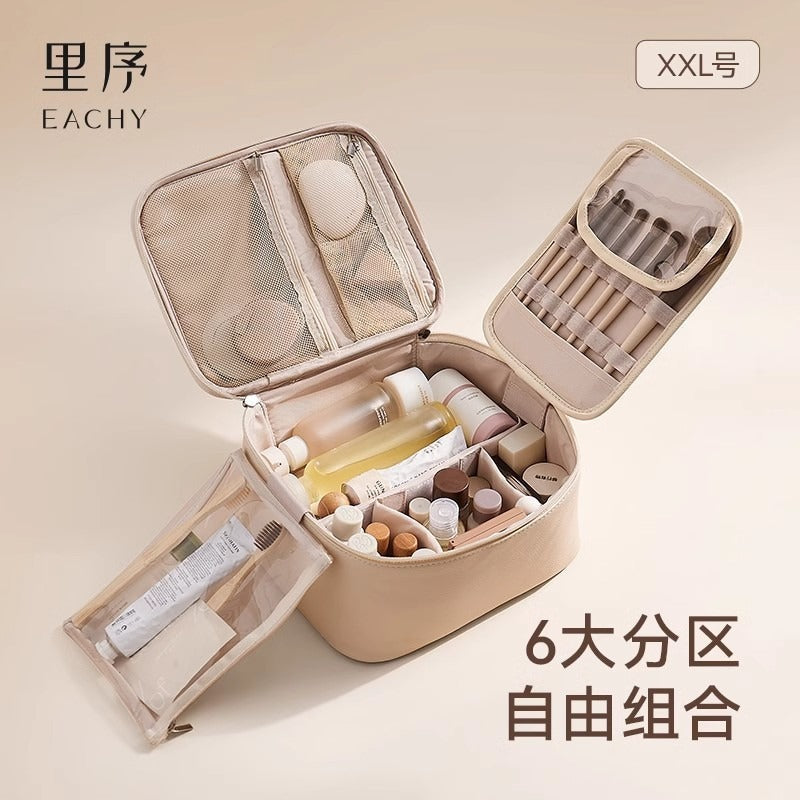 Luxury PU Makeup Bag Large Capacity Travel Cosmetic Organizer