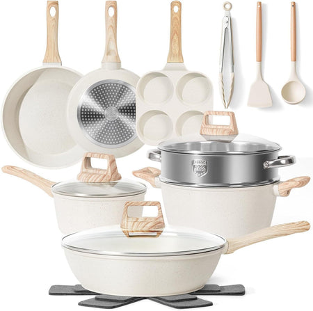 Black 12- Premium 12 Piece Imitation Maifan Stone Cookware Set