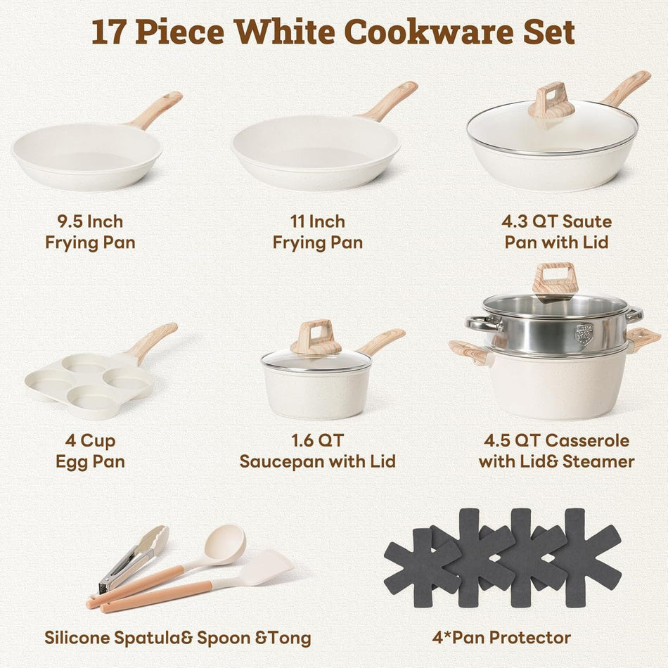 Premium 12 Piece Imitation Maifan Stone Cookware Set