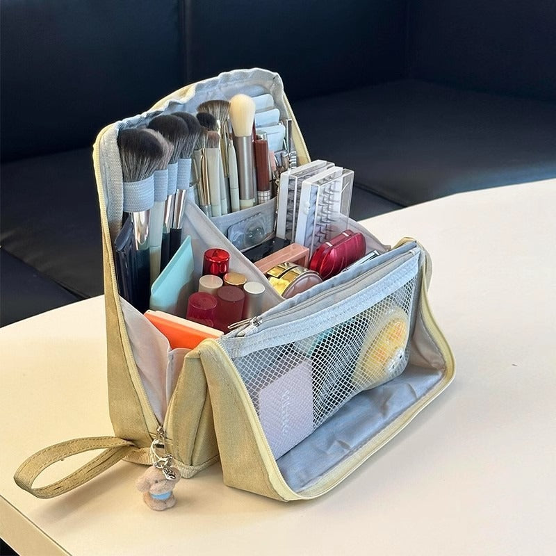 Large Capacity Stand-Up Pencil Case Portable Cosmetic Organizer