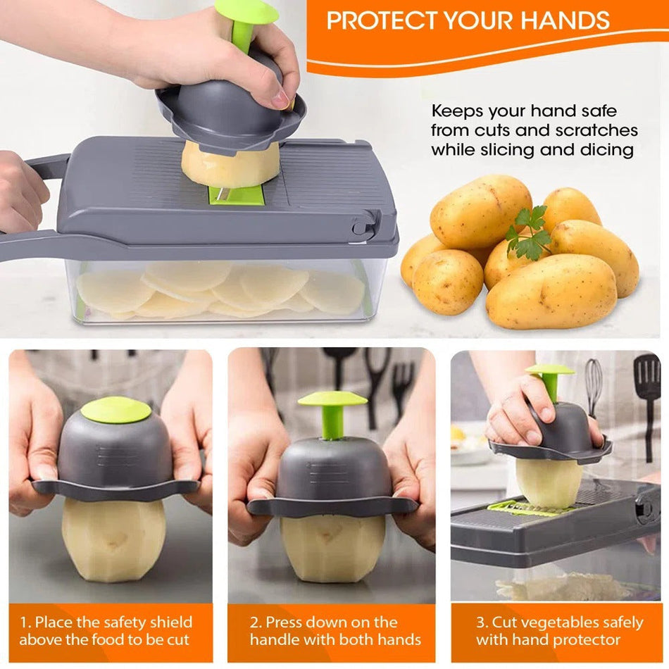 Premium 16-in-1 Vegetable Chopper and Veggie Cutter