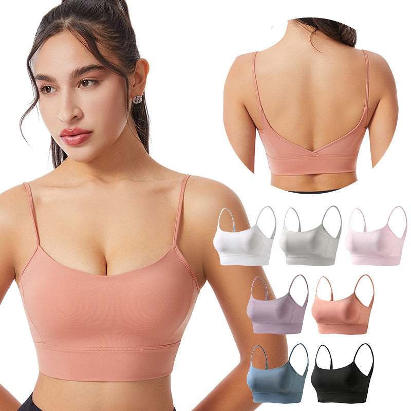 Seamless Push Up Sports Bra with Racerback Support for Women