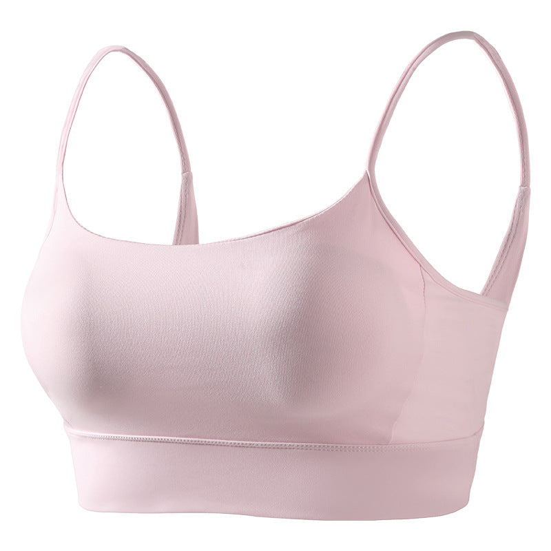 black Seamless Push Up Sports Bra with Racerback Support for Women