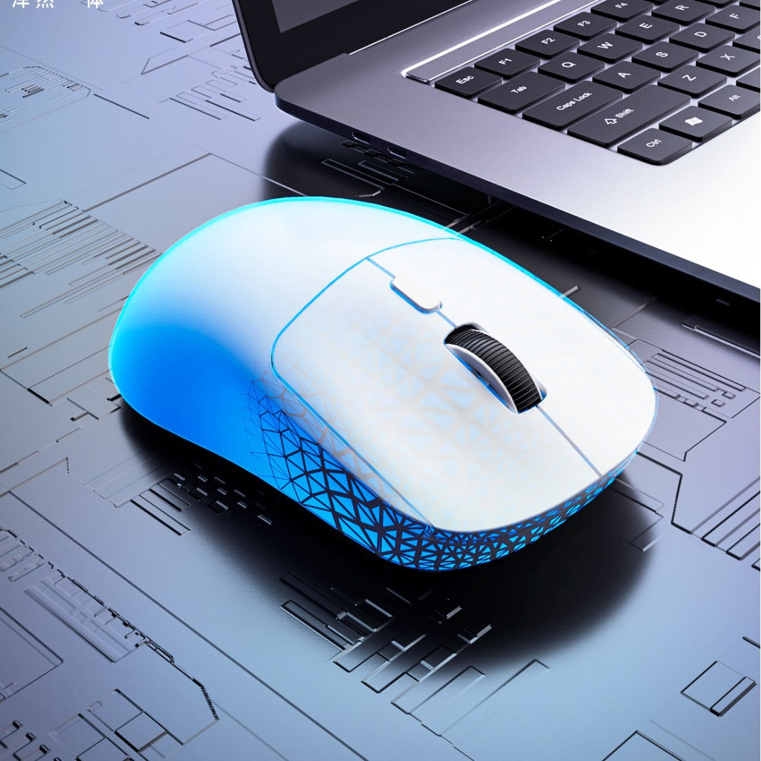 Tri-Mode Wireless Silent Mouse Bluetooth Rechargeable Office Cute Design in Black