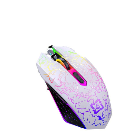 Wrangler Wireless Rechargeable Gaming Mouse RGB E-Sports Wired in White