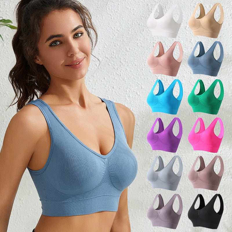 Plus Size Wireless Sports Bra with Push Up Racerback Design