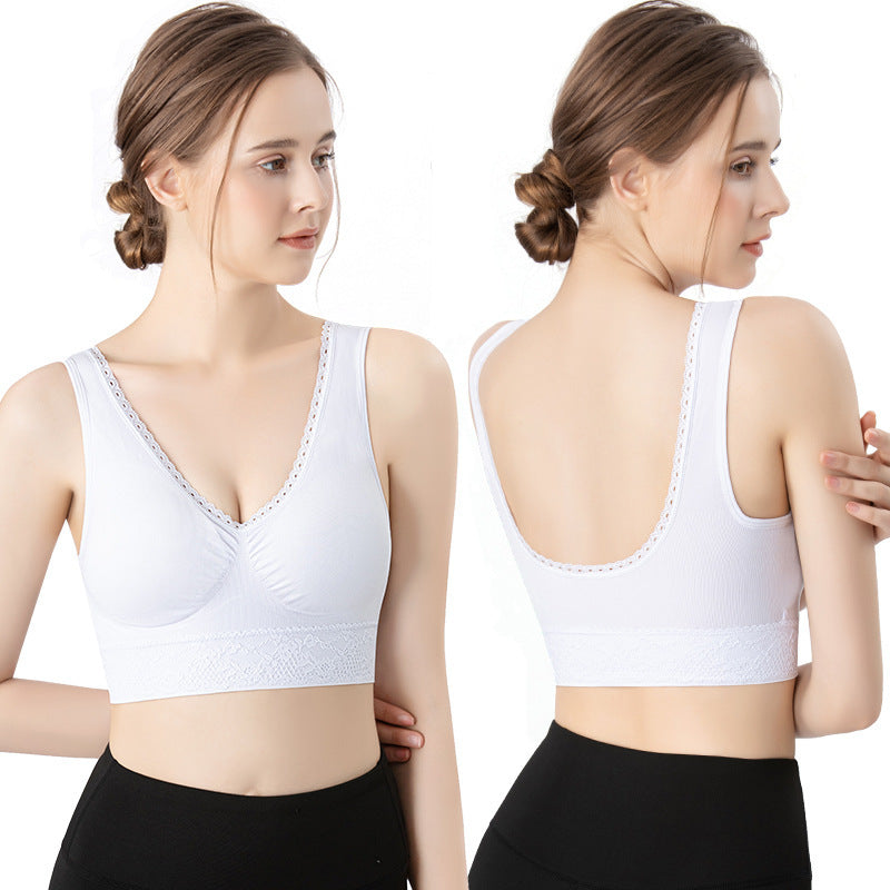 U-Back Lace Seamless Wireless Sports Bra Beauty Back