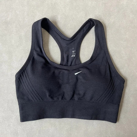 N Style Black Quick Dry Push Up Sports Bra for Running and Yoga Support