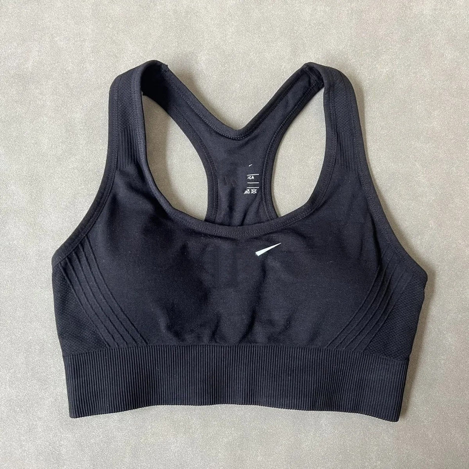 N Style Black Quick Dry Push Up Sports Bra for Running and Yoga Support